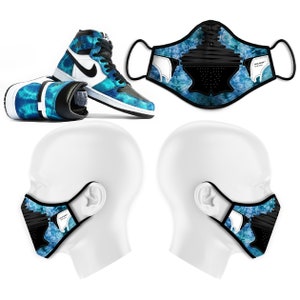 Air Jordan 1 Tie-Dye White Black Aurora Green Face Mask