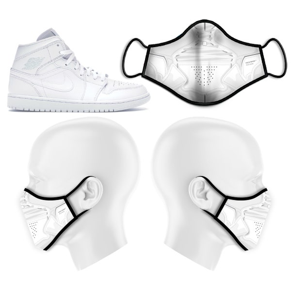 Farfetch Jordan Air Jordan 1 Mid Triple White Face Mask