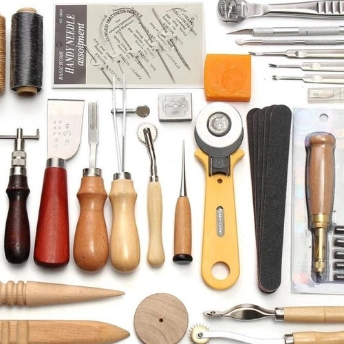 Leather Craft Hand Tool Kit Leather Sewing Tools Sewing Etsy
