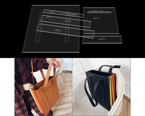Women Round Bag Shoulder Bags Handbag Template Clear Acrylic