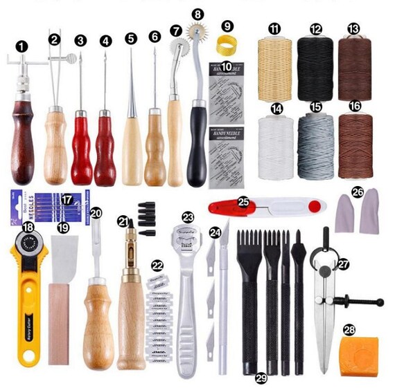 Leather Working Tools Leather Craft Kit and 20 PCS Leather