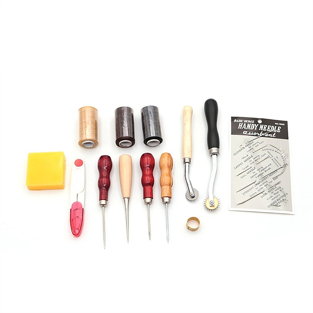 53 Pieces Beginners Leather Work Tools, Leather Working Kit With  Instructions, Leather Groover, Awls, Prong Punch and Other Tools 