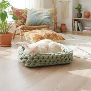 Rectangular cat basket | Cat basket | Cat bed | Cat sleeping basket | Knitted basket | Crocheted basket
