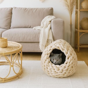 Cat cave | Dog cave "Emma" | Cat basket | Cat bed | Dog basket | Cat basket | Sleeping cave | Cuddle cave | Knitted cave | Crocheted