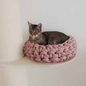 Cat basket | Cat basket | Cuddly bed &quot;Emilia&quot; for cats and dogs made of filled XXL organic cotton yarn