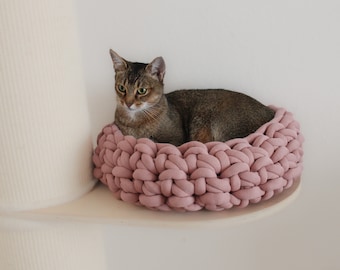 Cat basket | Cat basket | Cuddly bed &quot;Emilia&quot; for cats and dogs made of filled XXL organic cotton yarn