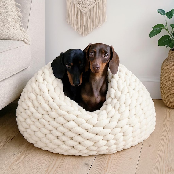 Emma Dog Cave Made From XXL Cotton Yarn | Handmade to Your