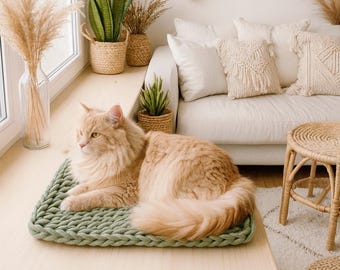 Cama para gatos en la ventana | Tumbona para alféizar de ventana, patrón vertical, cojín para alféizar de ventana | Alfombra para ventana | Cesta para gatos | Cesta para gatos, tumbona para gatos, cama para ventana