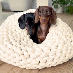 Dog cave | Cat cave &quot;Emma&quot; | Cat basket | Dog basket | Cat bed | Dog basket | Cat basket | made of organic cotton | Knitted cave |