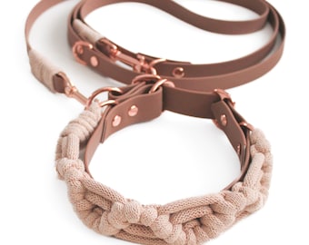 Ensemble de laisse de collier de chien - collier de macramé - végétalien