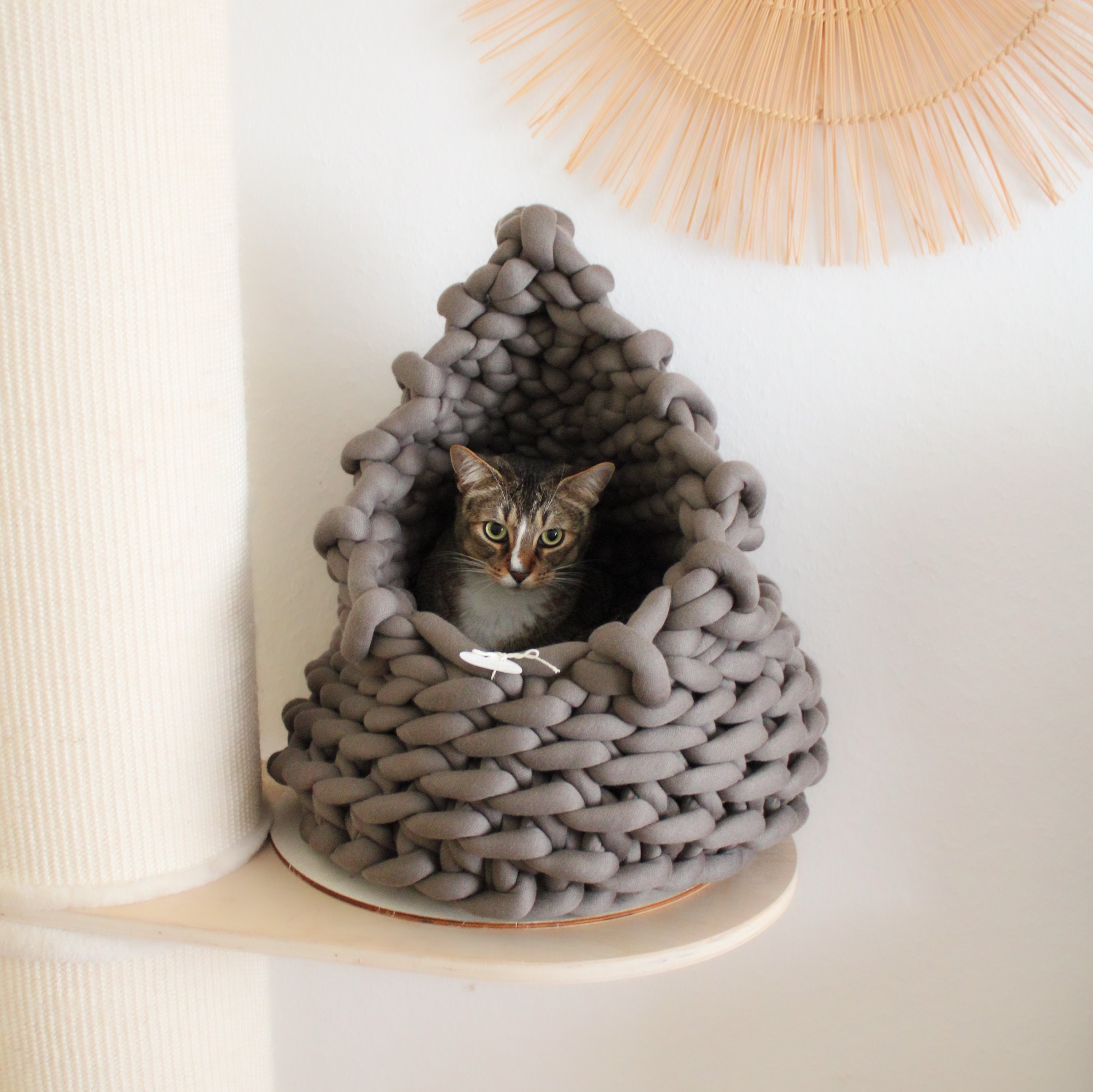 Cat Cave "Braided Cave" | Cozy Basket Bed House Sleeping