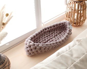 Cat basket "Boat" | Cat basket | Cat bed | Windowsill boat made from filled organic cotton