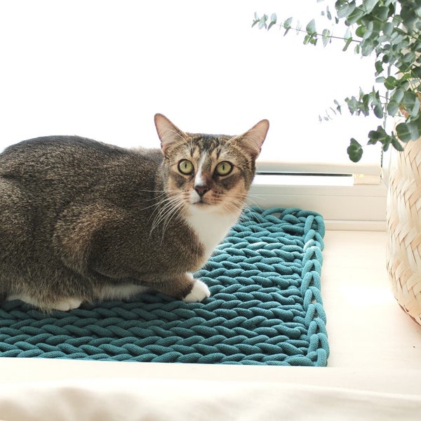 Cat bed window | Window sill lounger longitudinal pattern window sill cushion | Window mat | Cat basket | Cat basket cat lounger window bed