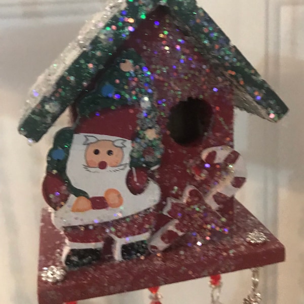 Christmas small birdhouse Windchime