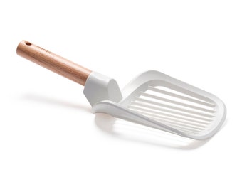 Yep Cat Litter Scoop with Natural Wood Handle - for Clay Based or small grain cat Litter Only