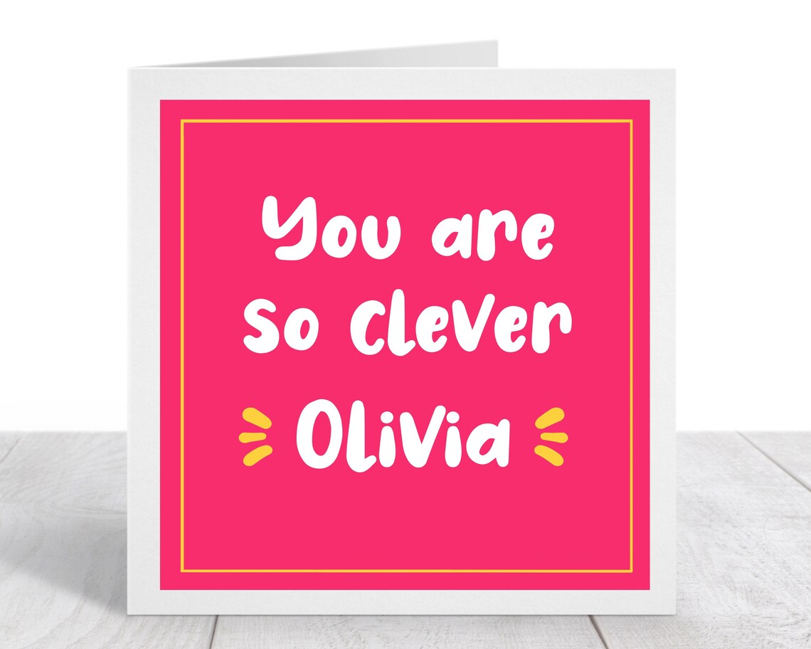 Personalised You Are so Clever Card for Her Colourful Card to Etsy