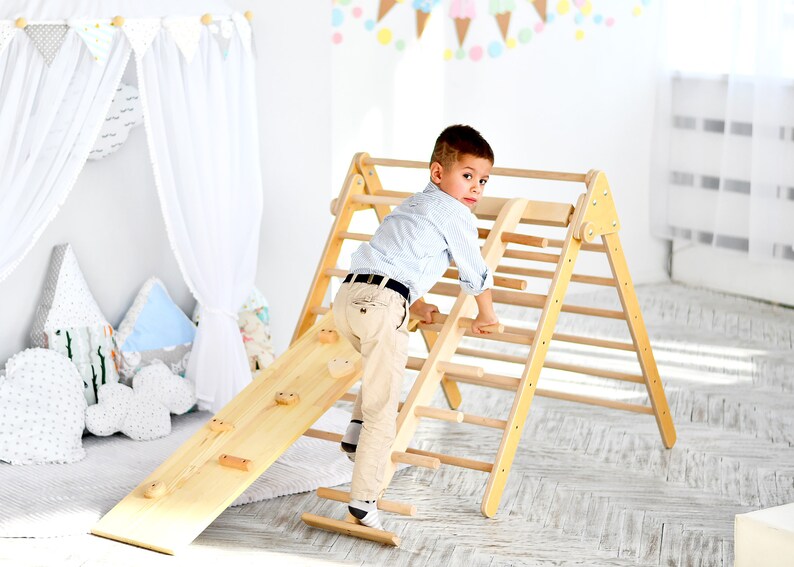Wood climbing frame for kids Montessori kids Climbing ladder Wooden
