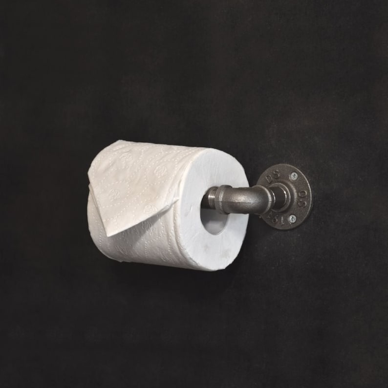 Industrial Style Toilet Roll Holder Bathroom Rail Pipe Etsy UK