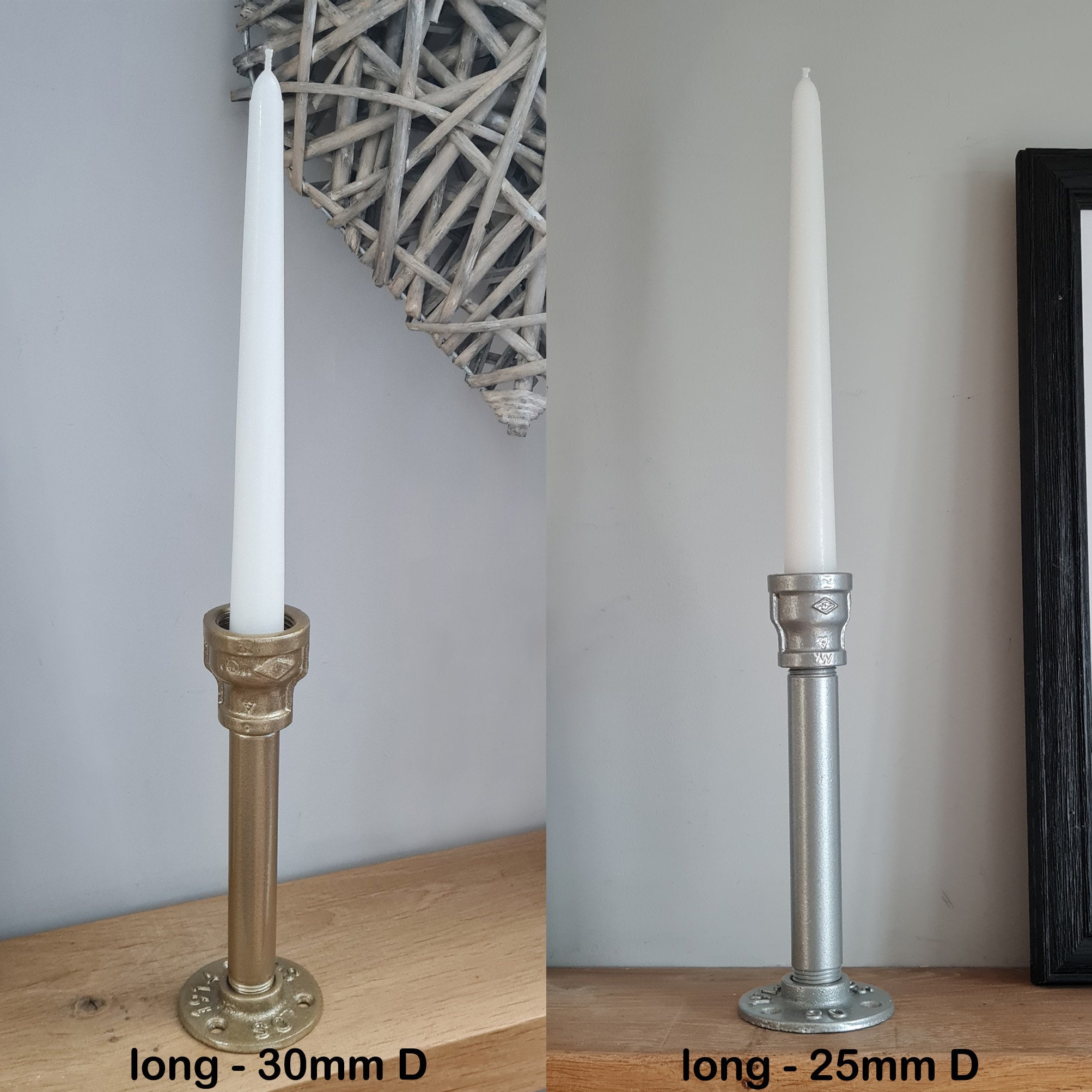 Tall Candlesticks Holder Set Iron Candle Holder Long Black Etsy UK