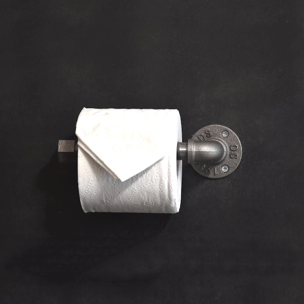 Industrial Style Toilet Roll Holder | Bathroom Rail | Pipe Furniture | Wall Toilet Roll Holder