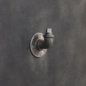 Industrial Black Steel Pipe Hook for Bathroom Kitchen Hallway Wall | Wall Hooks for clothes | Hooks for coat rack | Door hooks for clothes