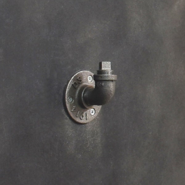Industrielle Schwarz Stahl Rohr Haken für Badezimmer Küche Flur Wand | Wandhaken für Kleidung | Haken für die Garderobe | Türhaken für Kleidung