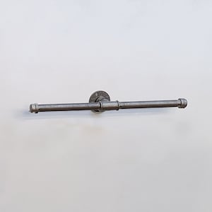 Dubbel handdoekenrek, klein | Handdoekhouder industriële stijl | Metalen handdoekenrek | Handdoekbeugel gietijzeren pijp | industriële badkameraccessoires
