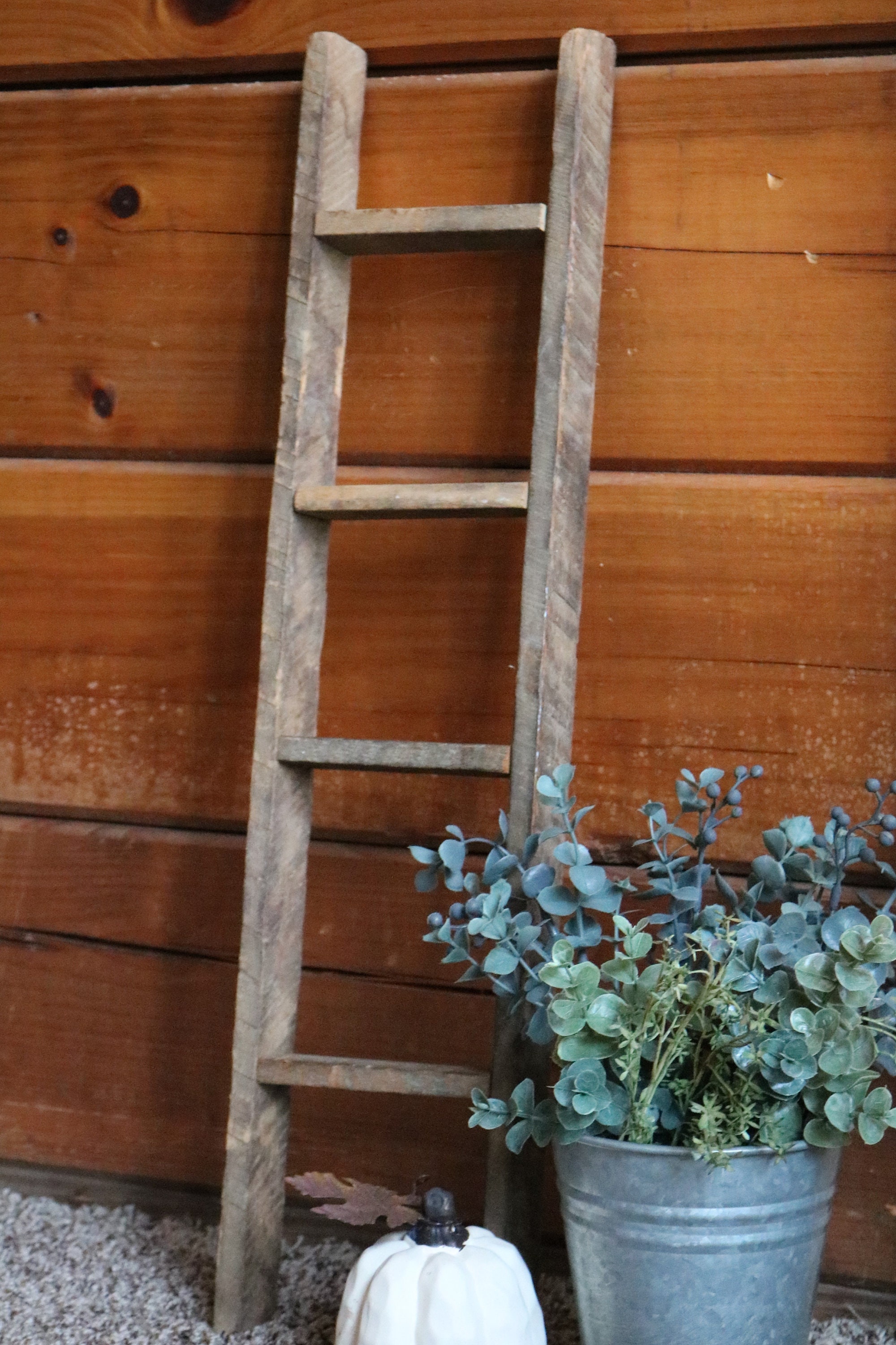 Rustic Hanging Ladder wooden ladder farmhouse decor Etsy