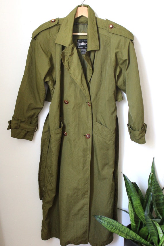 Olive Green Trench Coat Jacket