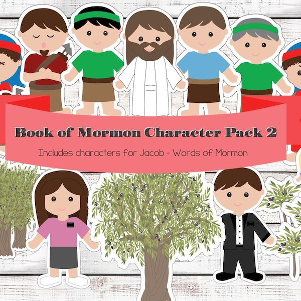 Book of Mormon Character Pack 2, Olive Tree allegory, Book of Mormon Cutouts for kids, Instant-Download Printable