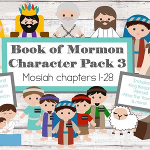 Book of Mormon Character Pack 3, Mosiah, Abinadi, Alma the Younger, Book of Mormon Cutouts for kids, Instant-Download Printable