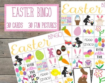 Easter Bingo, Classroom Games, Bingo game for kids, instant download printable digital file