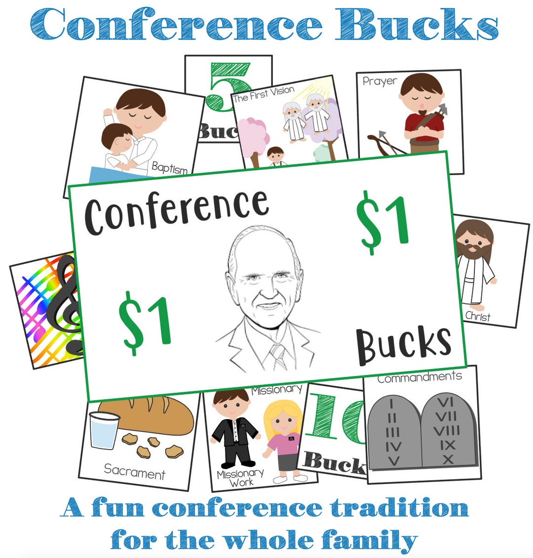 Conference Bucks Game: General Conference Kids Activities (instant ...