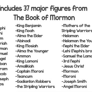 Book of Mormon Characters, Major Figures in the Book of Mormon, Book of Mormon Cutouts, Instant-Download Printable image 2