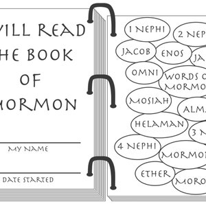 Tableau de lecture du Livre de Mormon à téléchargement instantané - Tableau de lecture - Tableau de lecture des Écritures - Tableau de suivi de la lecture