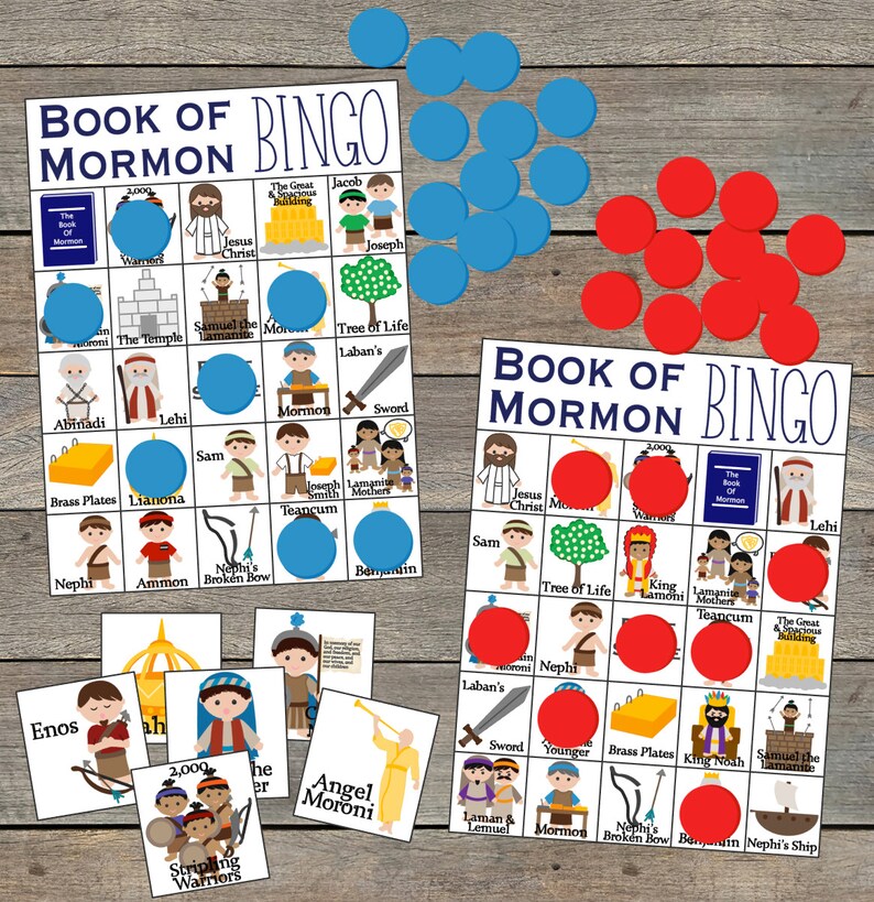 Book of Mormon Bingo, LDS Bingo, LDS Church Games, Book of Mormon Games, LDS Primary Games ...