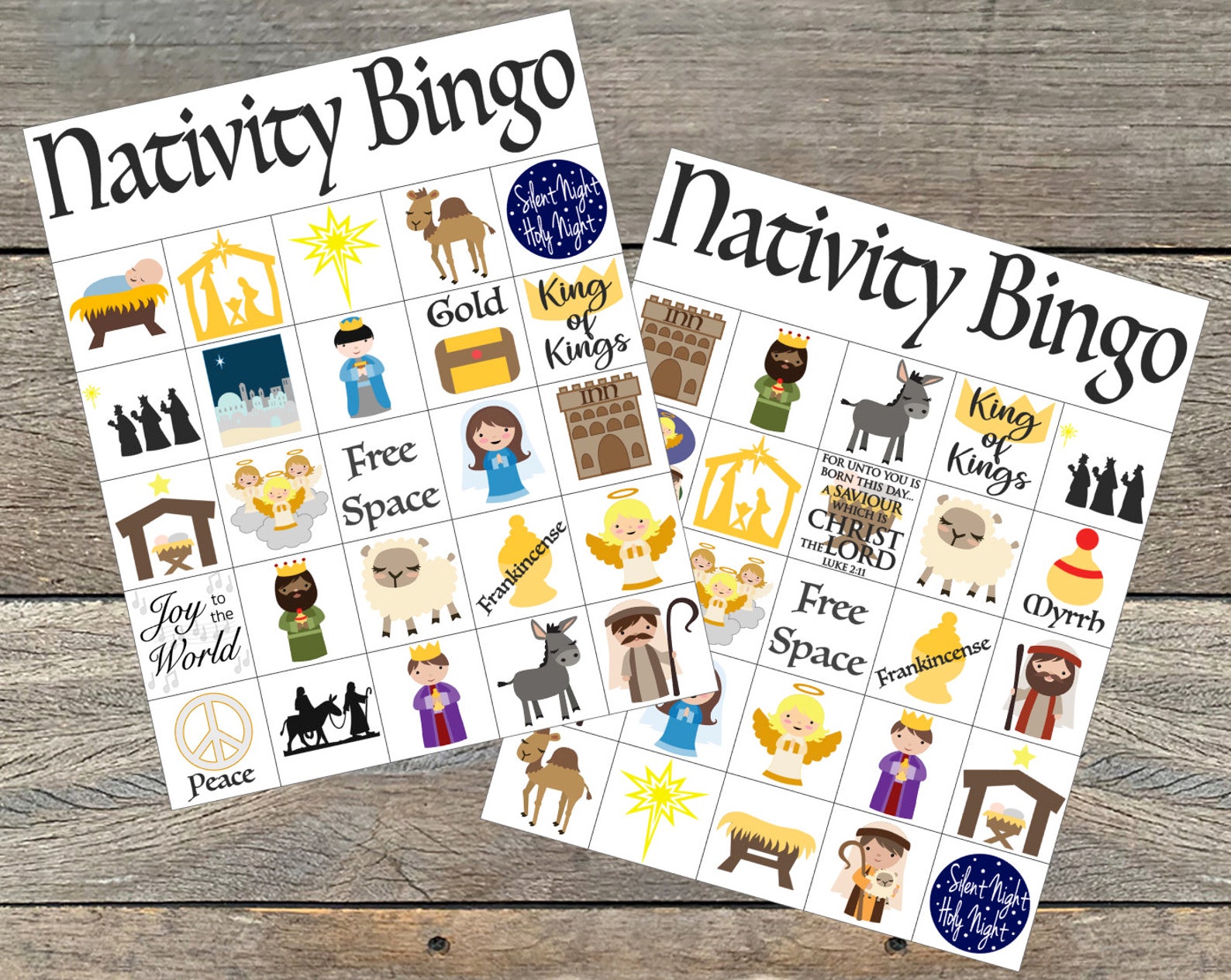 Nativity Bingo, Christmas Bingo, Christian Bingo Game for Kids ...
