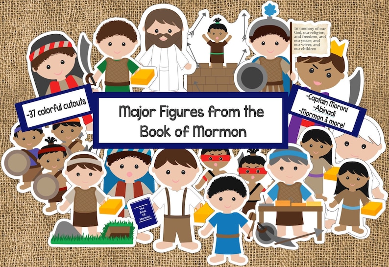 Book of Mormon Characters, Major Figures in the Book of Mormon, Book of Mormon Cutouts, Instant-Download Printable image 1