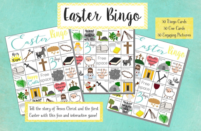 Religious Easter Bingo Game: Jesus Christ Story (Printable PDF) image 1