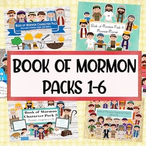 Book of Mormon Character Packs, Lesson helps and Activities, Teachings of Jesus Christ for church and home, Instant Download, Digital PDF