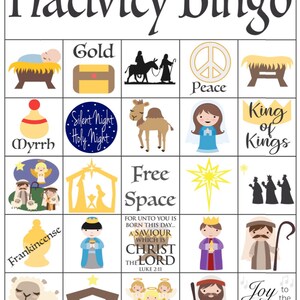 Nativity Bingo, Christmas Bingo, Christian Bingo Game for Kids ...