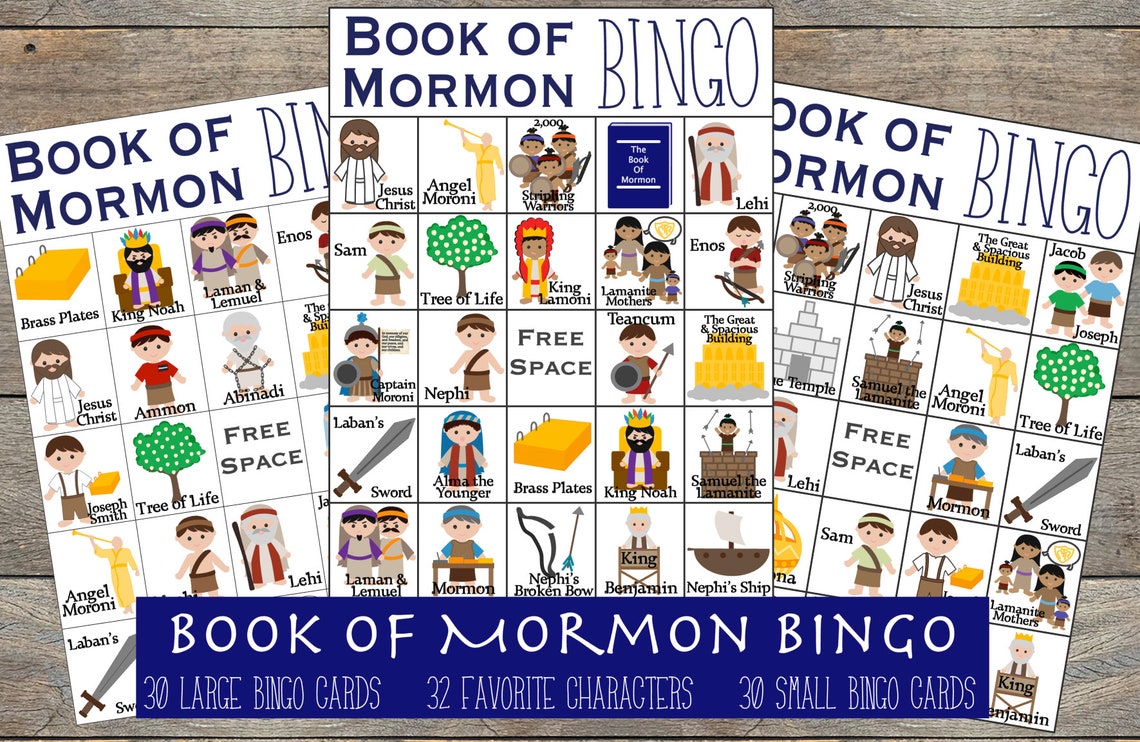 Book of Mormon Bingo, LDS Bingo, LDS Church Games, Book of Mormon Games ...