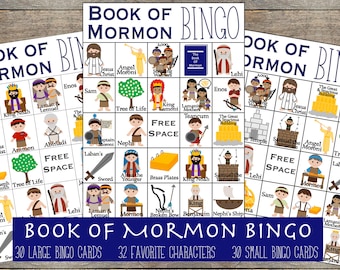 Book of Mormon Bingo, LDS Bingo, LDS Church Games, Book of Mormon Games, LDS Primary Games Instant-Download Printable