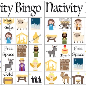 Nativity Bingo, Christmas Bingo, Christian Bingo Game for Kids ...