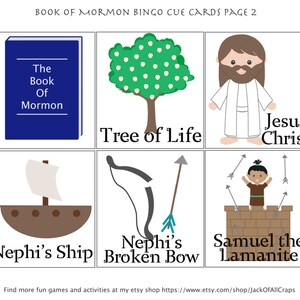 Book of Mormon Bingo, LDS Bingo, LDS Church Games, Book of Mormon Games ...
