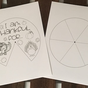 Thanksgiving Activity Wheel - Thanksgiving Kids Activity- I am thankful for activity - Printable Instant-Download