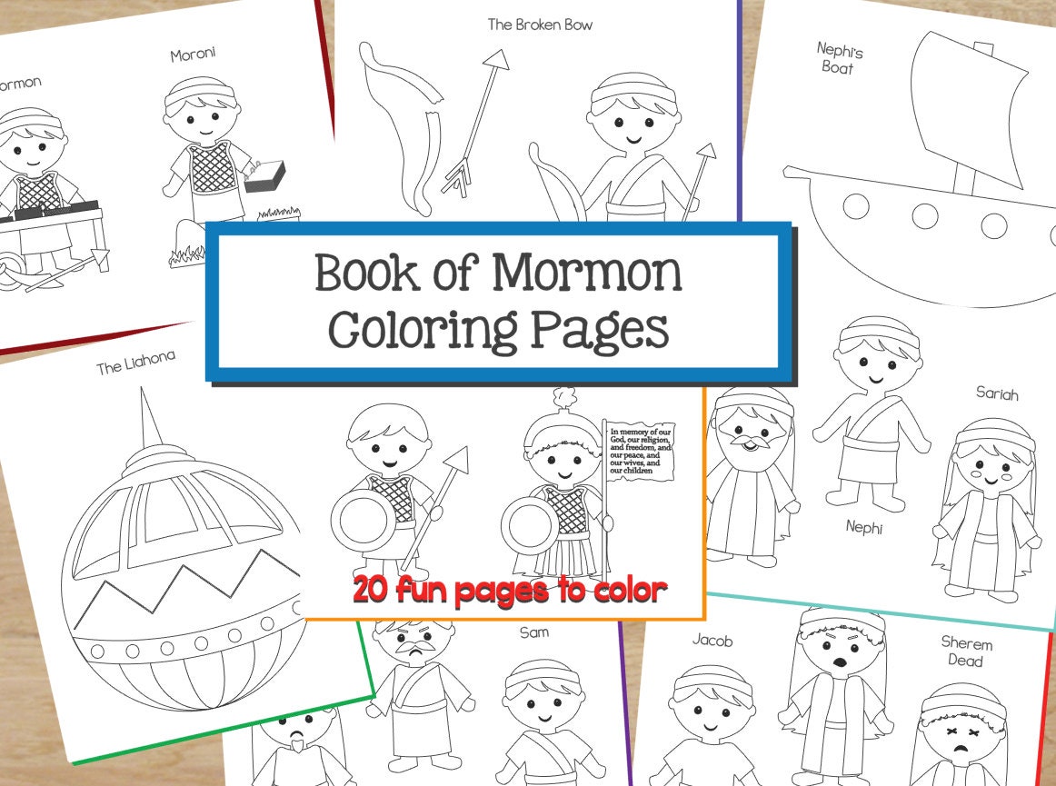 Book Of Mormon Coloring Pages Primary Coloring Pages Instant Etsy