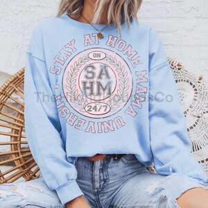 Distressed SAHM university sweatshirt image 3