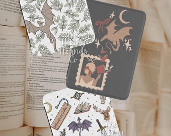 Fantasy reader kindle cases with hand strap, magnetic kindle case, paperwhite, ereader, colorsoft, gen 11-12, Girlie boho case, bookish