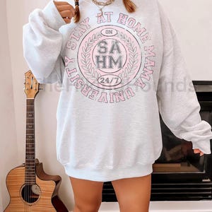 Distressed SAHM university sweatshirt image 2